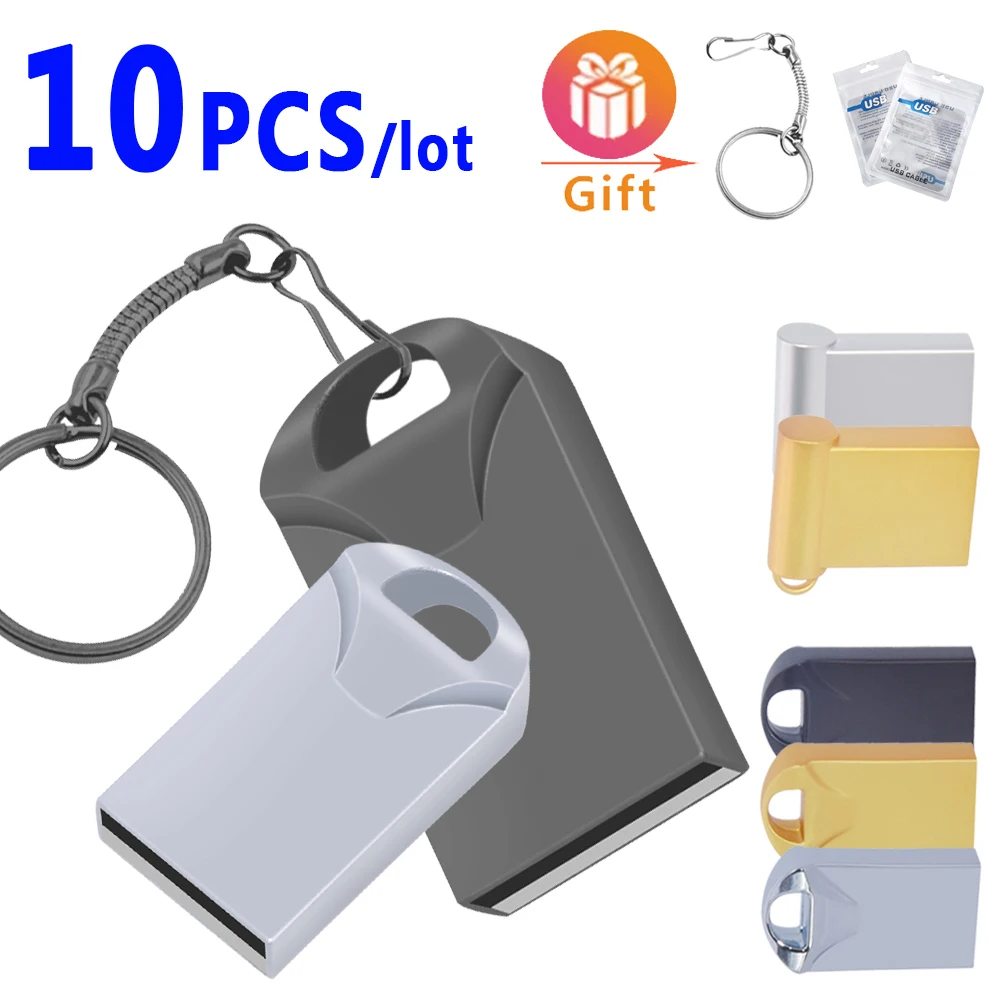 

Металлический Usb флеш-накопитель, 4 ГБ, 8 ГБ, 16 ГБ, 32 ГБ, 64 ГБ, 10 шт.