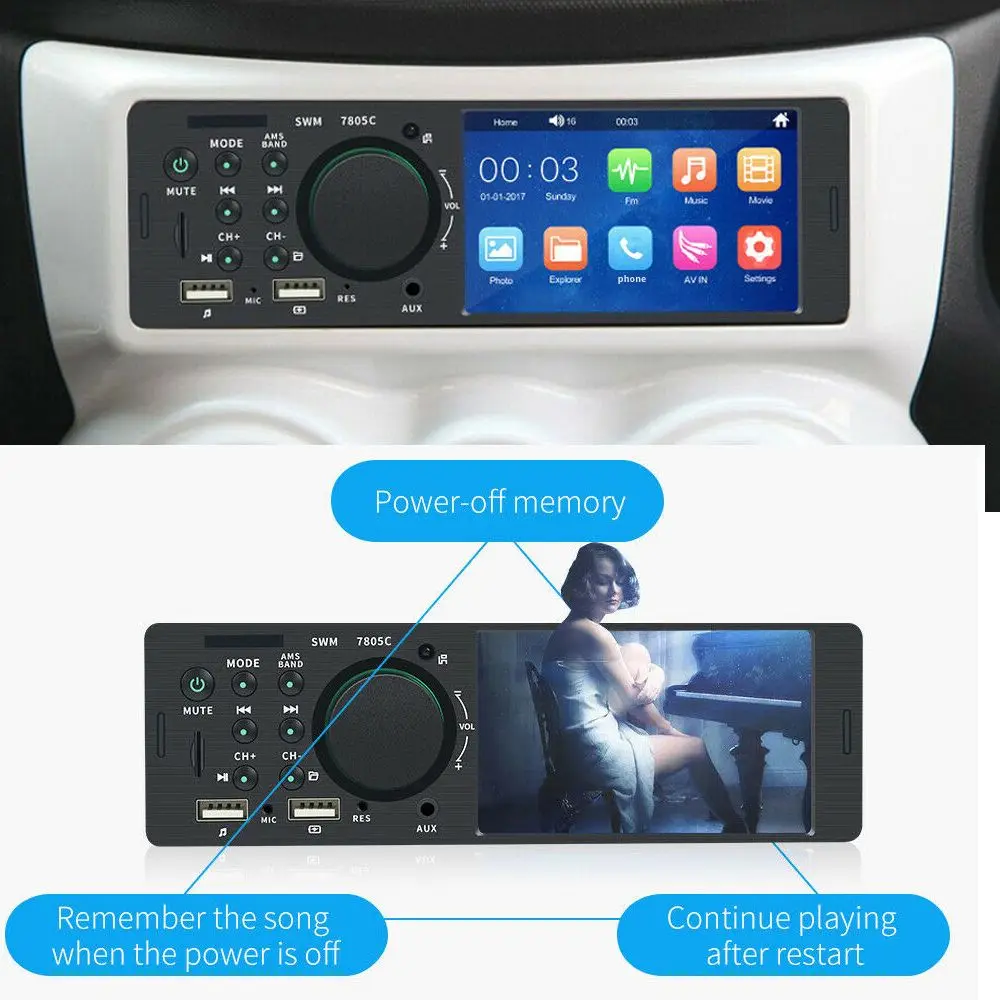 

Car MP5 Player Radio 4.1 Inch TFT 1 Din Car Touch Screen Radio Stereo FM Radio Bluetooth MP5 Player Car Radio Car Accessories