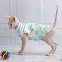 sphinx devon hairless cat clothes baby grade cotton breathable not allergic sleeveless spring summer shirt for sphynx cat