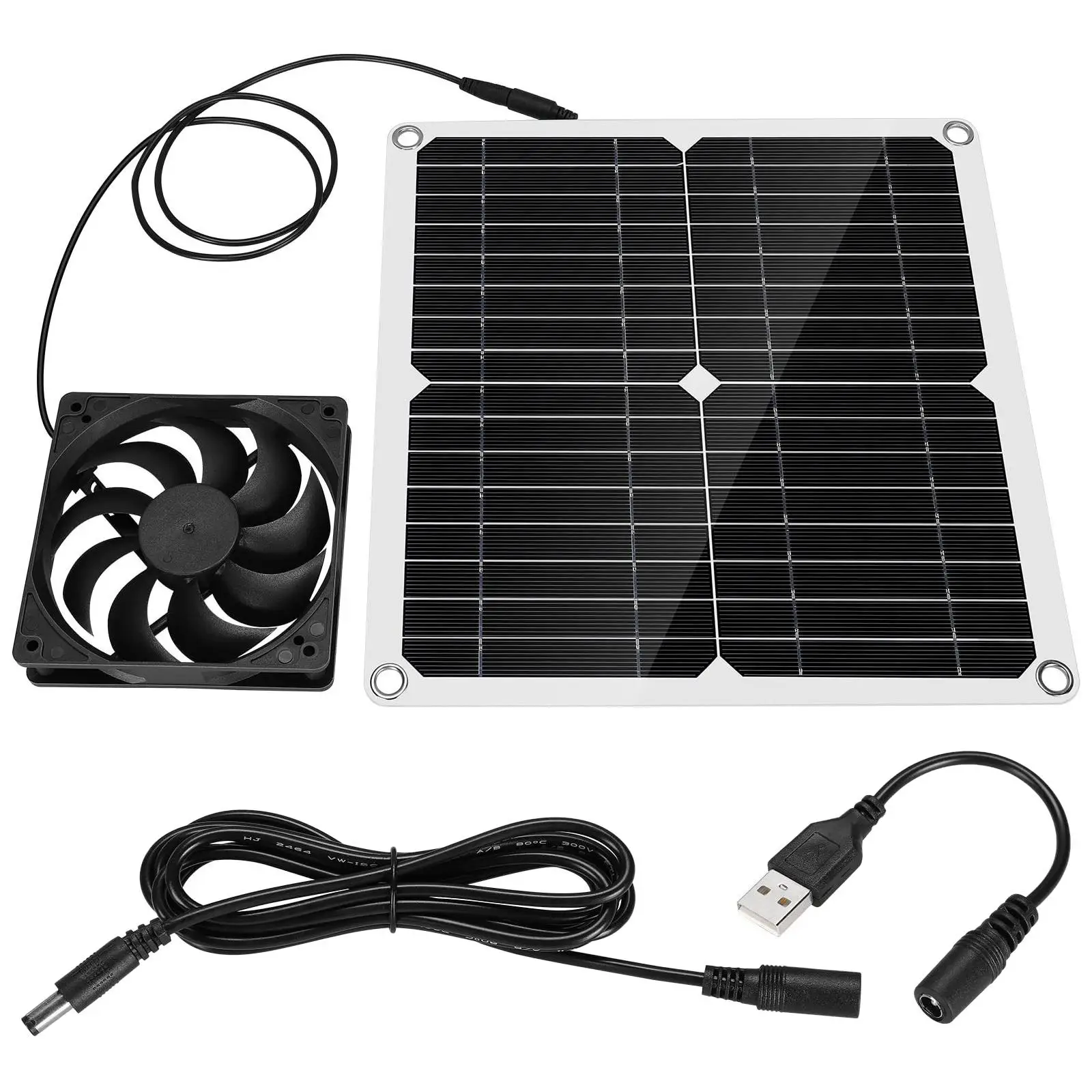 

12W Solar Panel Exhaust Fan Outdoor Air Extractor Waterproof Cooling 12V Mini Ventilator for Greenhouse Chicken House Camping RV