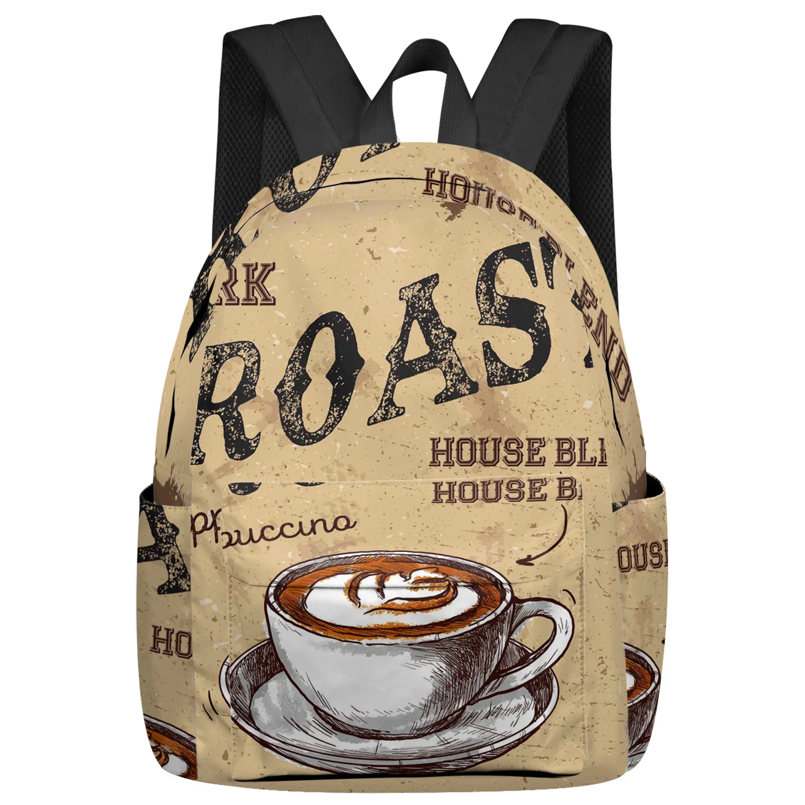 

Кофейный ретро-стиль, женский рюкзак для капучино, школьные ранцы для подростков, рюкзак для ноутбука для мужчин и женщин, дорожный рюкзак