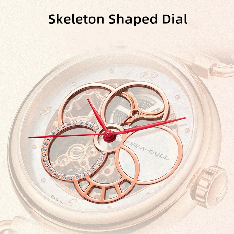 2022 New Seagull Mechanical Watch Mother-of-Pearl Hollow Women's Mechanical Watch reloj mujer Watch For Women 6142KL enlarge