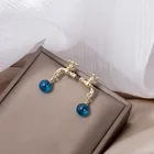 Женские серьги-гвоздики с кристаллами, золотистого цвета