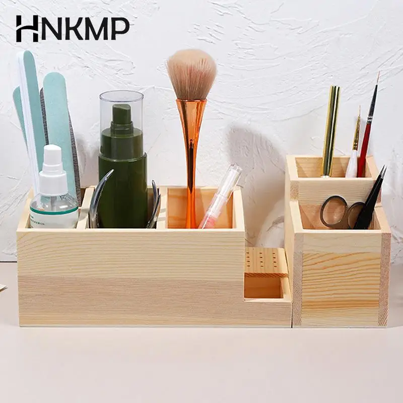 

Nail Drill Bits Wood Stand Organizer Manicure Tools Box For Nail Training