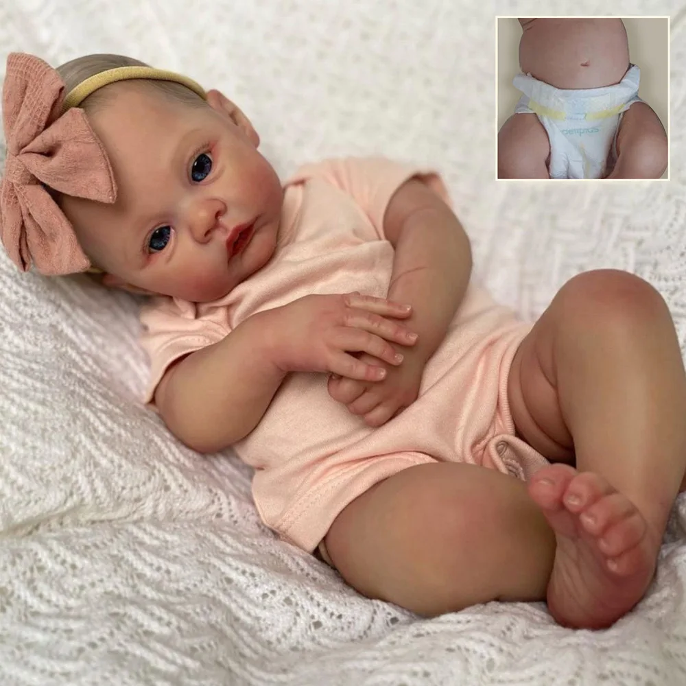 49 см мягкая силиконовая кукла Viny Meadow Bebe Reborn для девочек и мальчиков реалистичная