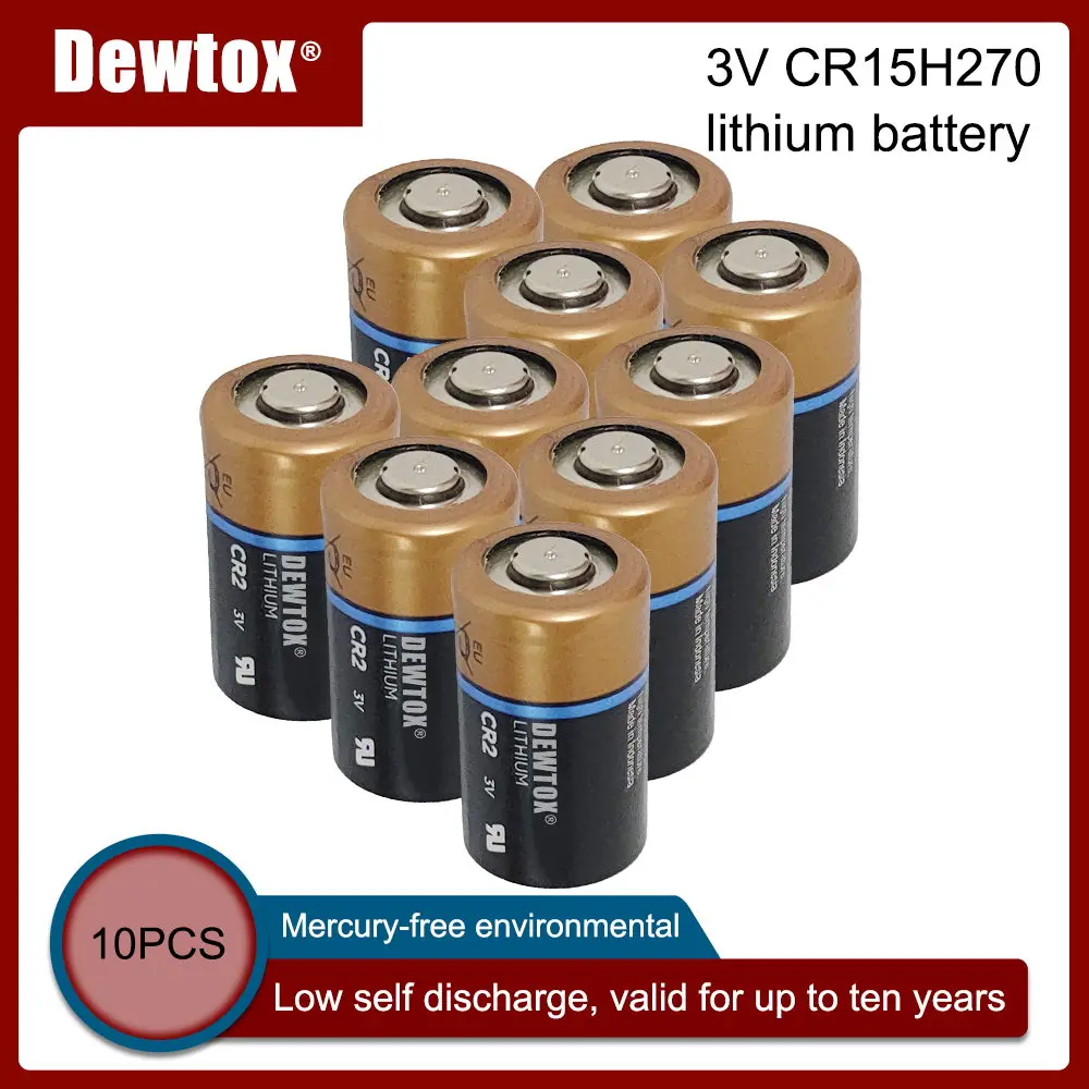 10 шт. DEWTOX CR2 3 в CR15H270 5046LC CR15270 KCR2 850 мАч литий-ионные батареи для камеры безопасности
