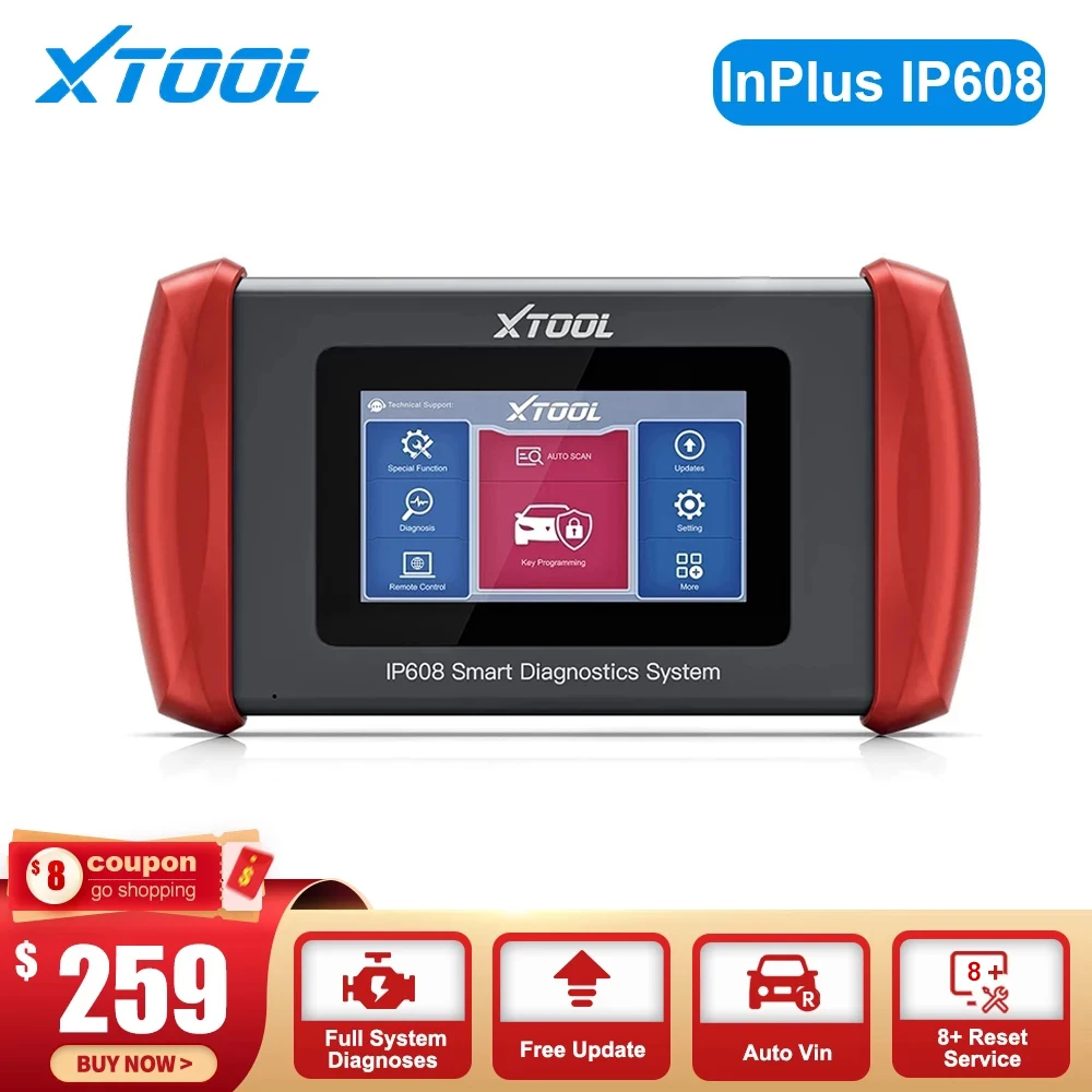 

XTOOL InPlus IP608 OE-level All Systems Diagnostics Scanner Full OBD2 Diagnostic Functions Live Data Graph Auto Vin Free Update