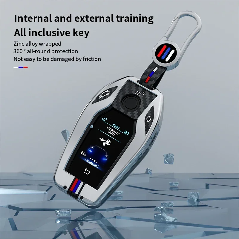 Чехол для автомобильного ключа со светодиодным дисплеем из цинкового сплава BMW 5 7