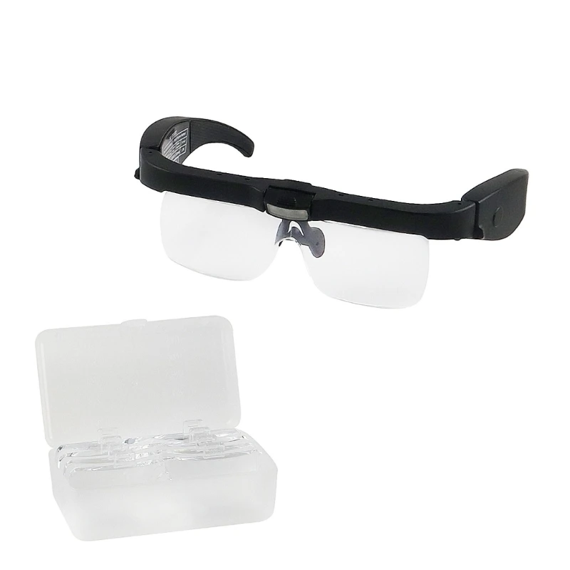 

Headband Glass with Interchangeable Lenses 3 LED Handsfree Head Mount Magnifier for Close Work Sewing Crafts Dropship