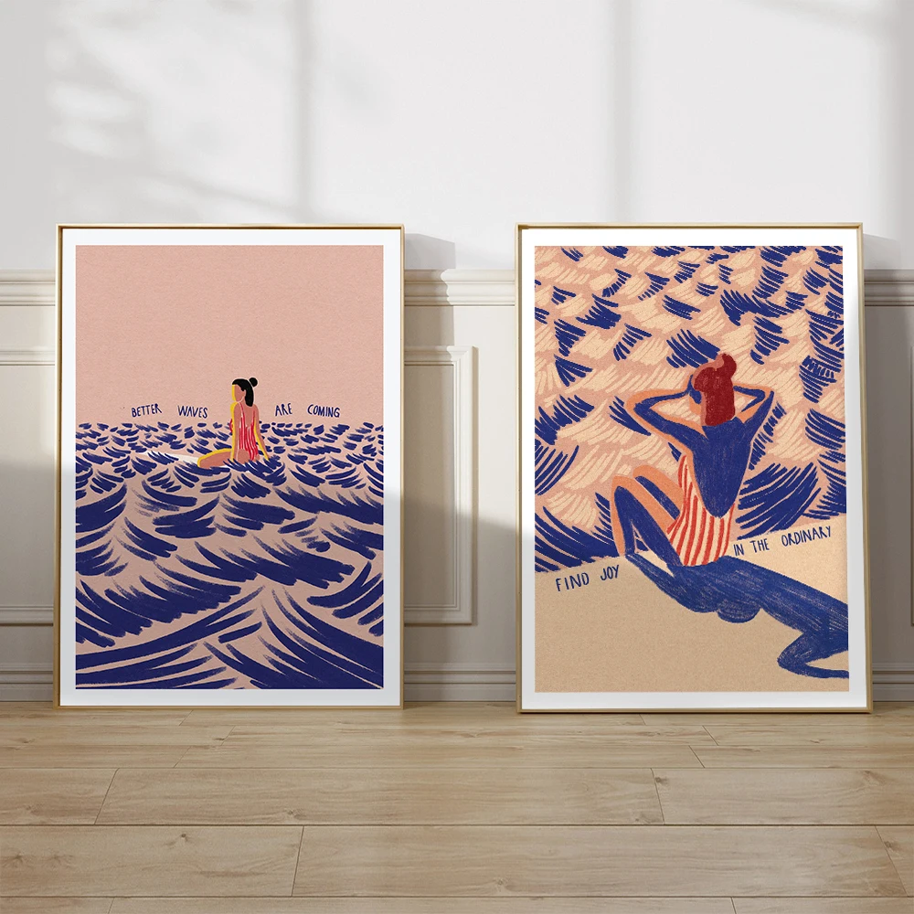 Картина на холсте Лучшие волны картина в полоску с девушкой современные