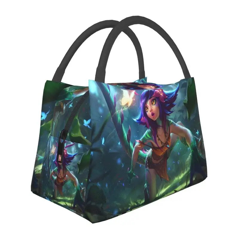 

Legend Video Games Leagues Insulated Lunch Bags School Office Neeko Curious Chameleon Portable Cooler Thermal Bento Box Women