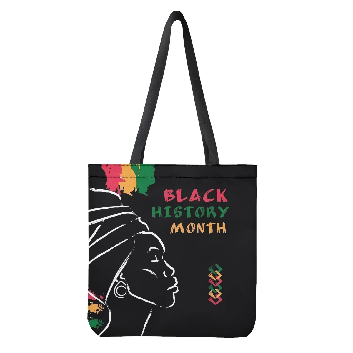 Drop Ship 1pcs Women Totes Bag Black History Culture Design Double Sided Print Reusable Eco Bags for Ladies Shopping Shoulder