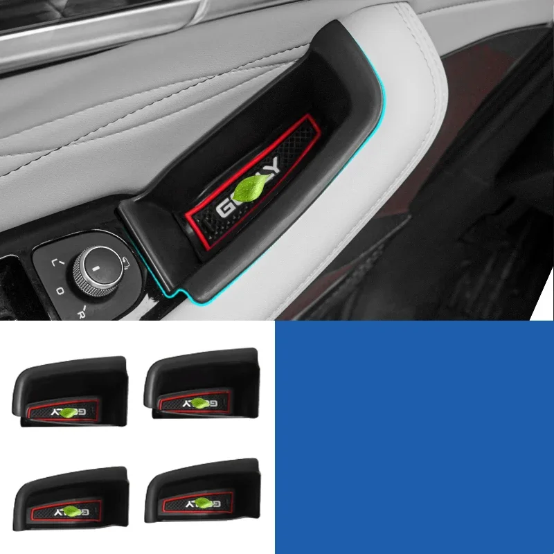 

Для Geely Monjaro KX11 2022-2024 Grand Koleos 2025 Стайлинг автомобиля, ящик для хранения внутренней двери, ручка, организованная коробка, аксессуары