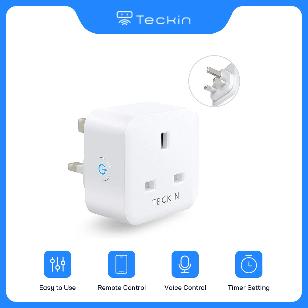 

Teckin Smart Plug SP23 WiFi Remote Voice Control Sockets Works with Alexa Google App&SmartThings No Hub Required Home Management