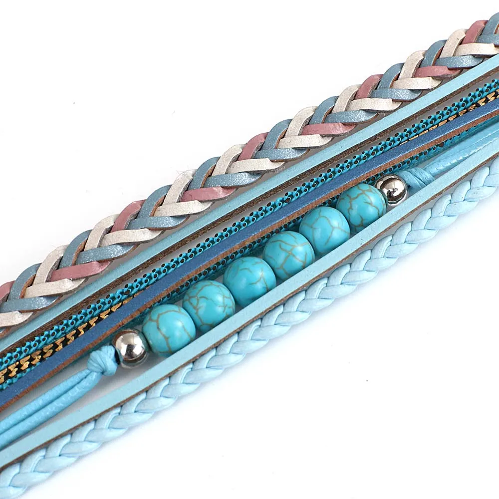 Браслет женский кожаный в стиле ретро с магнитной застежкой |