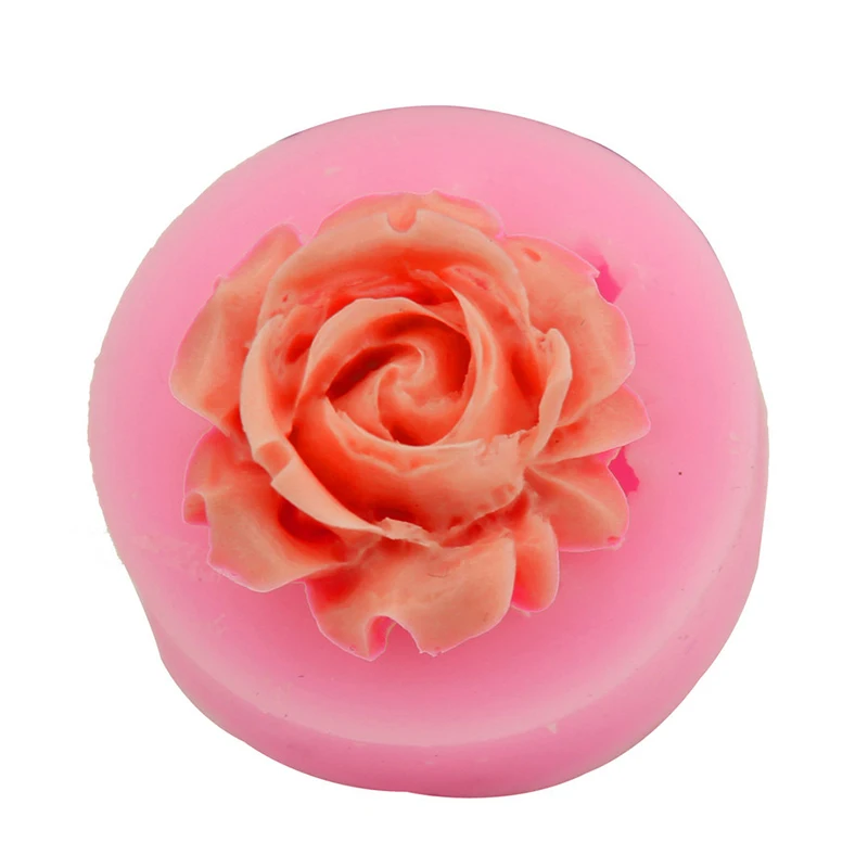 Новая 3D форма для торта силиконовая мыла в виде Розы свечи украшение ручной