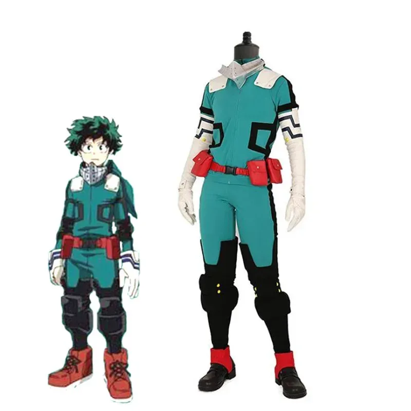 Фото Аниме My Hero Academy Косплей Midoriya Izuku Deku Battle Косплей Унисекс Костюм Костюм Набор Хэллоуин Парик Волосы khj №2