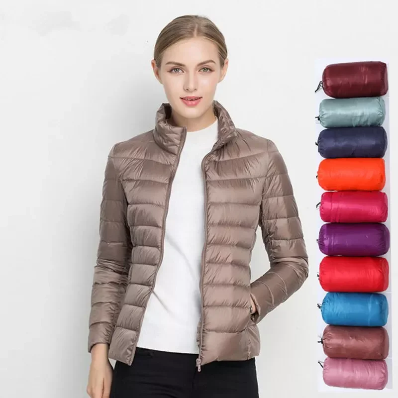 

2023NEW Women Spring Jacke 15 Colors Plus Size 5XL 7XL Down Jacket Ultra Light Fashion Short Puffer Jacket Portable Windproof Co