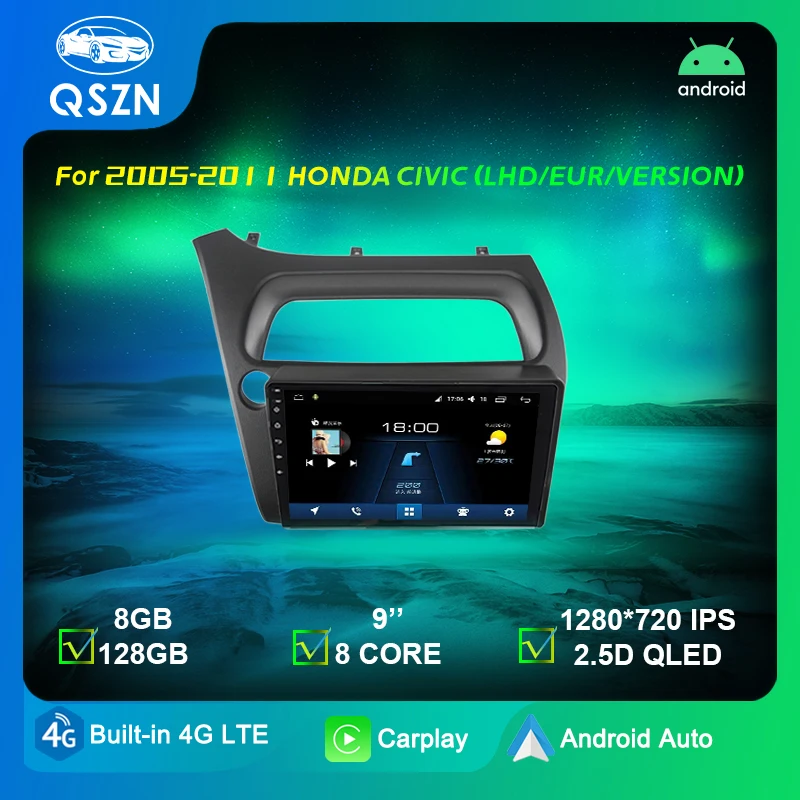 

G+128G Android 11 Car Radio Multimedia Player For HONDA 2005-2011 CIVIC Auto radio GPS Navigation Camera WIFI IPS Screen Stereo