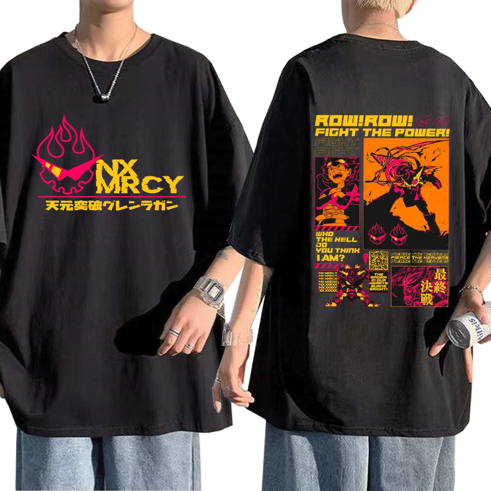 

Футболка Tengen с двусторонним принтом для мужчин и женщин, уличная одежда в стиле хип-хоп, Топ оверсайз с короткими рукавами в стиле аниме