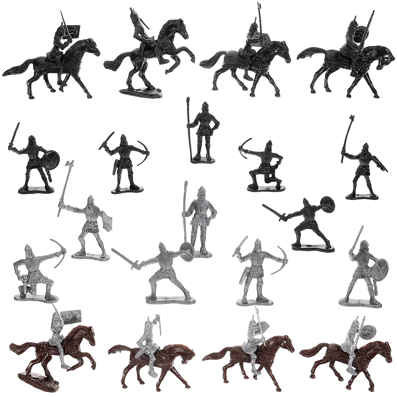 

1 Set of Mini People Models Sand Table Miniature Knight Figurines Tiny Horse Soldiers Figurines