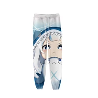 mens anime sweatpants hololive eng 3d shark print drawstring pants unsex casual long trousers girls cute wear cosplay costume