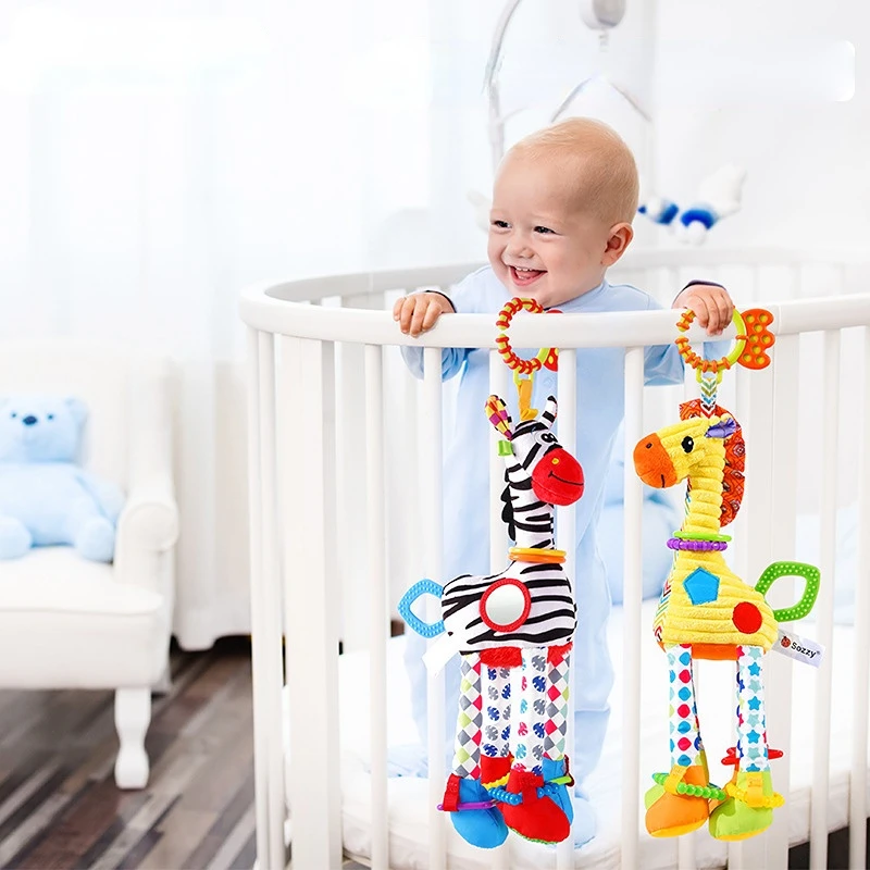 

Мягкий жираф, Зебра, животные, ручные колокольчики, детская игрушка для развития младенцев с искусственным рисунком, подарки для новорожденных