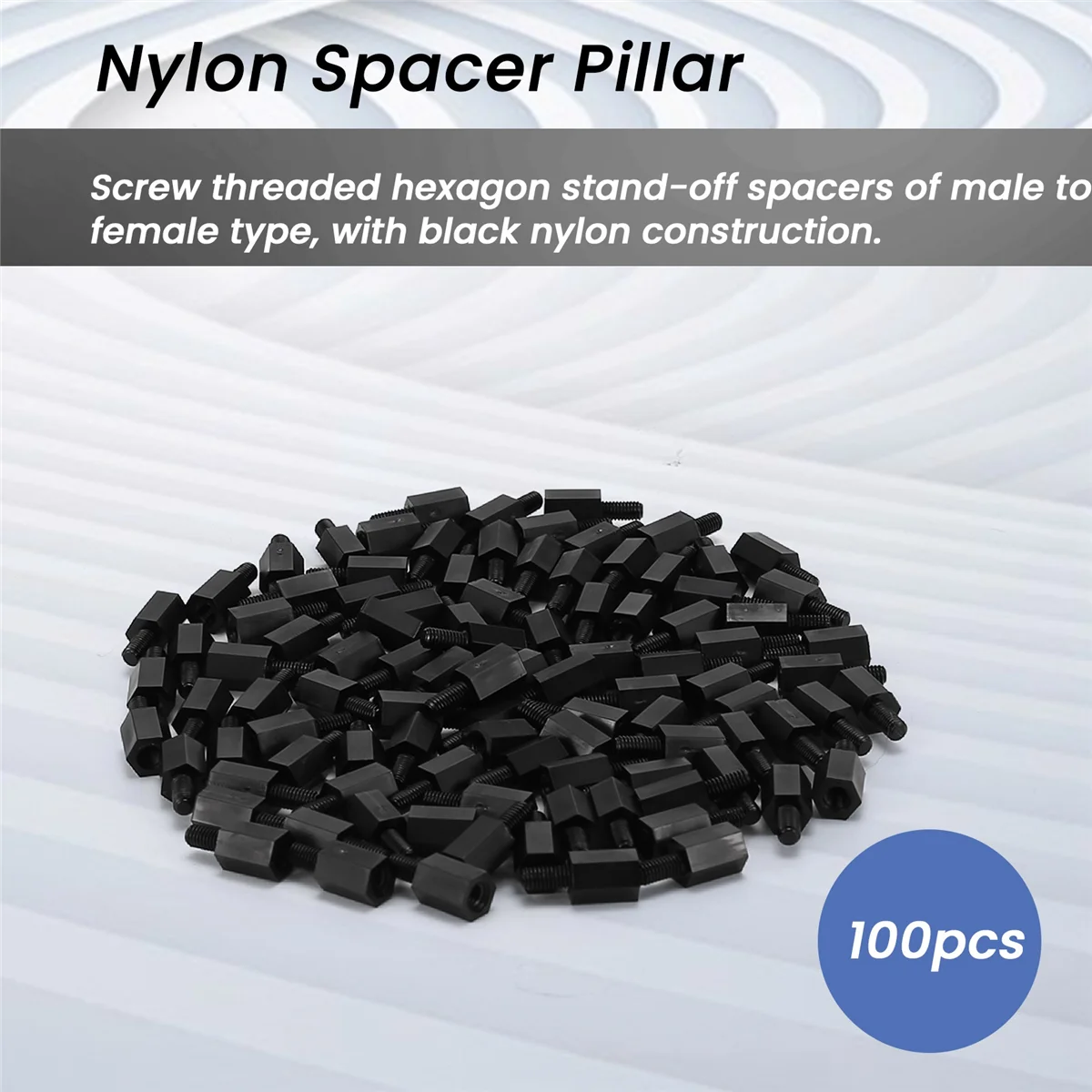 100 шт. резьба M3 8 мм + 6 фиксированная нейлоновая шестигранная прокладка для
