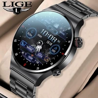 lige nfc smart watch men bluetooth call heart rate monitor digital watch for huawei apple waterproof sports fitness smartwatch
