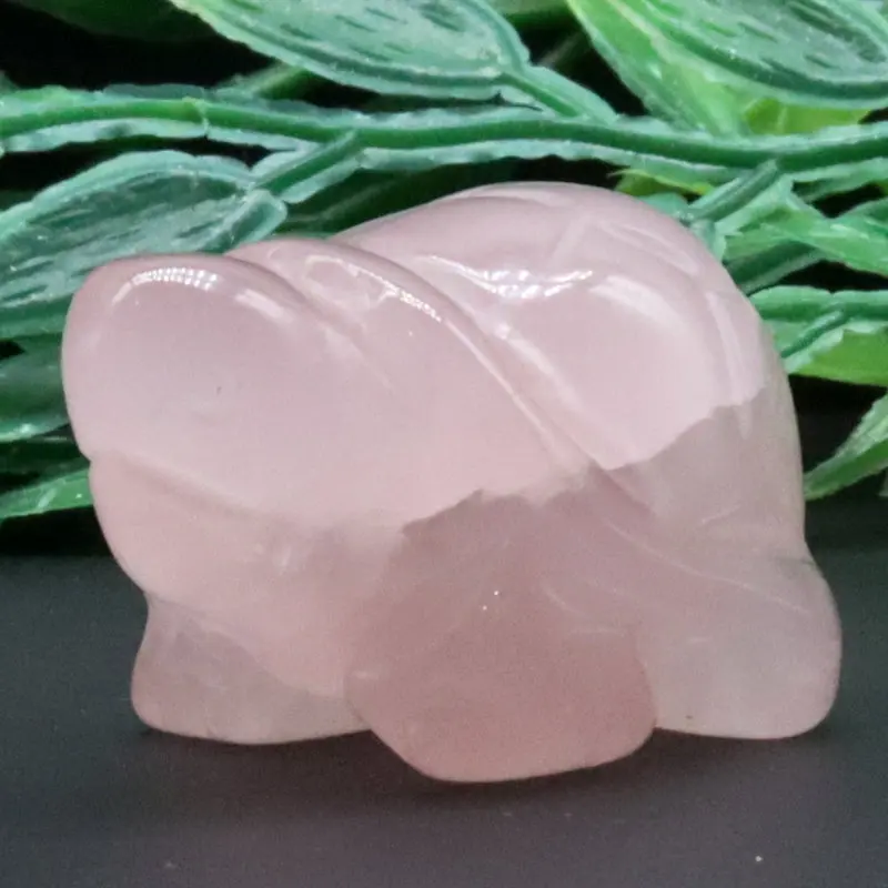 

1.6inch 38g Natural Rose Quartz Tortoise Handmade Carved Animal Carvings Crystal Healing Stone Home Decoration
