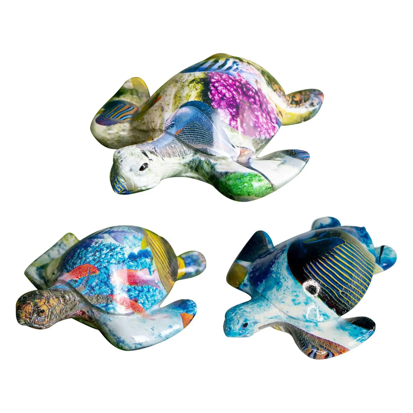 

turtle Ornament Colorful Resin Sculpture Handmade for Tabletop Ornament