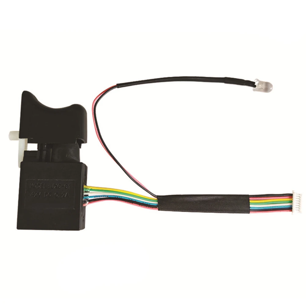 

1 шт., переключатель электрической дрели постоянного тока, пылезащитный переключатель управления скоростью, кнопочный триггер, электрический гаечный ключ, 0,2 А, 42 В, переключатель аккумуляторной дрели