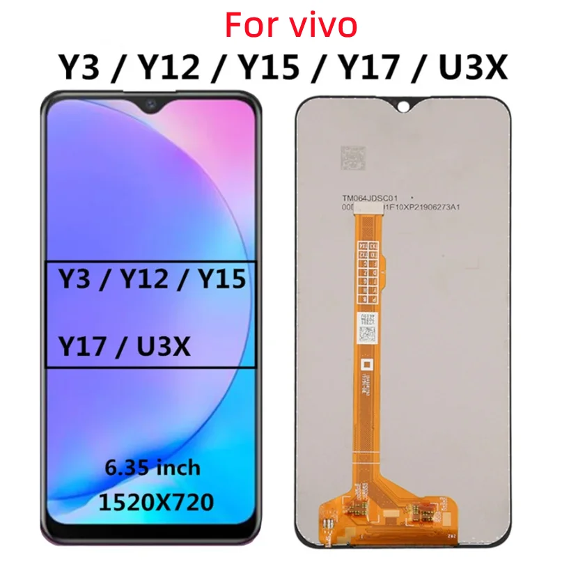 

6.35" LCD For Vivo Y17 Y3 U3X Y11 Y12 Y19 LCD Display Touch Screen Digitizer Assembly Repair For Vivo Y12 Y15 Lcd Screen