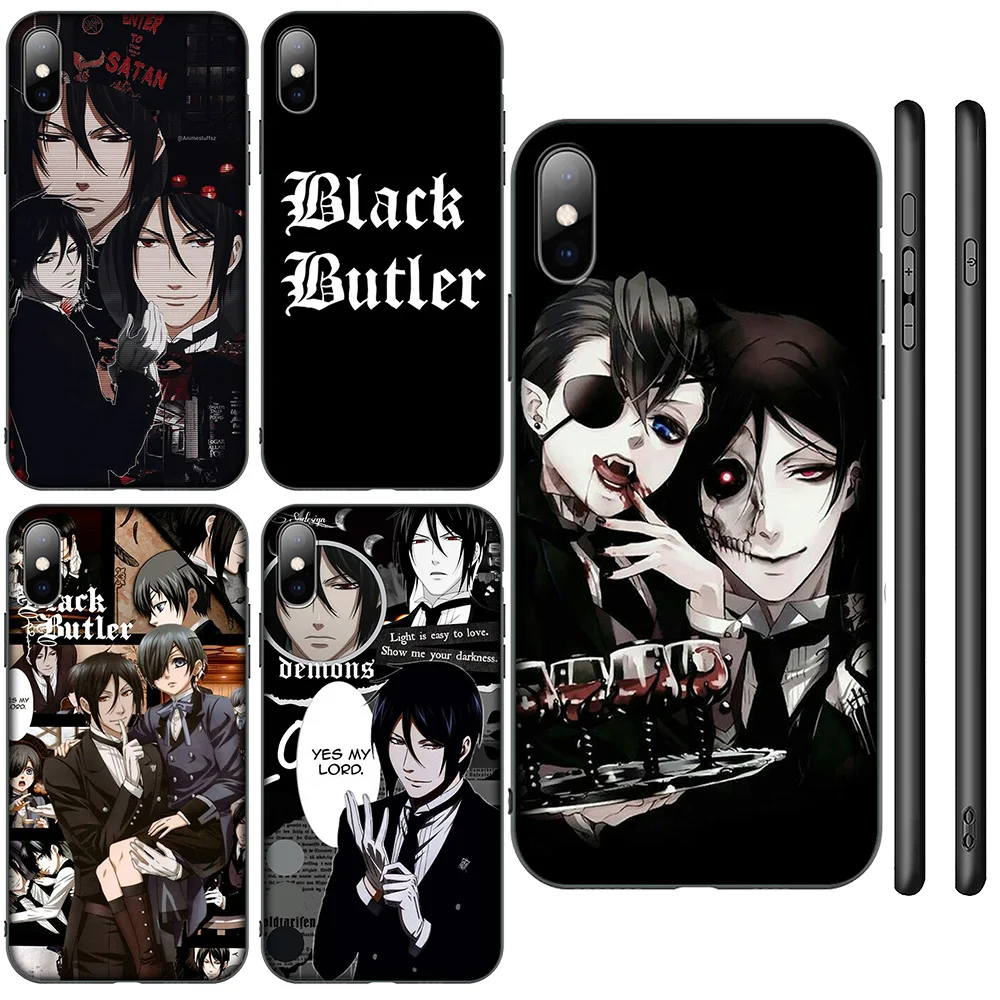 Мягкий чехол SA22 Black Butler Kuroshitsuji для iPhone 12 11 X XS XR Pro Max 6 6s Plus SE