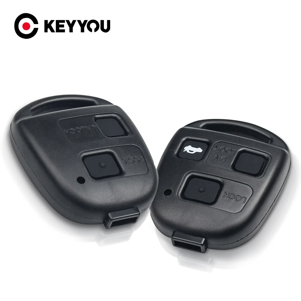 KEYYOU 10pcs 2/3 Buttons Pad Remote Car Key Shell For Toyota RAV4 Yaris Prado Corolla Land Cruiser Pixis Rush Celica For Lexus