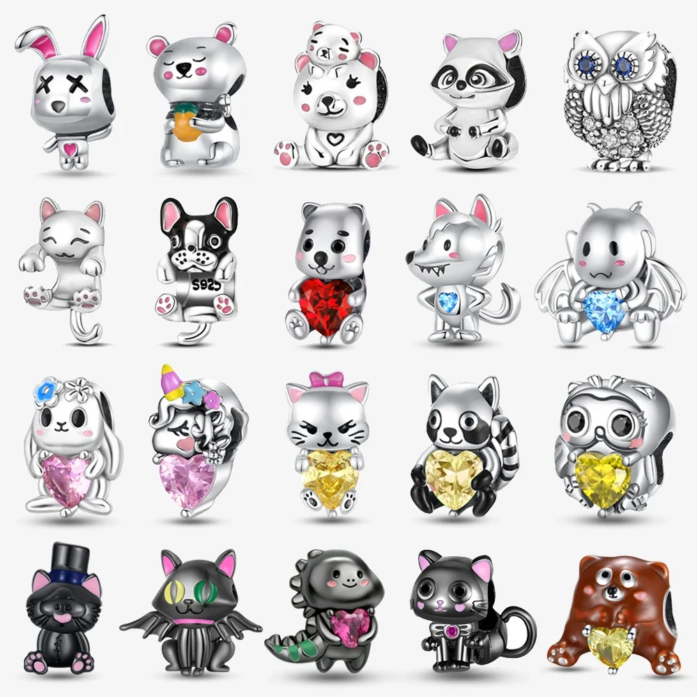Новые стерлингового серебра 925 пробы милые животные домашнее животное кошка