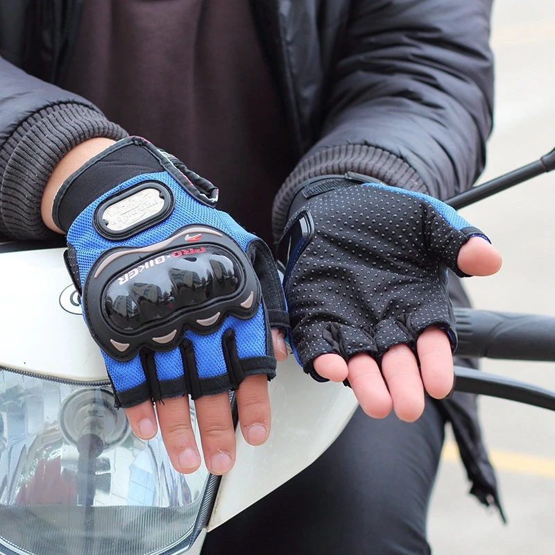 Нескользящие мотоциклетные перчатки Митенки на полпальца с жестким корпусом для
