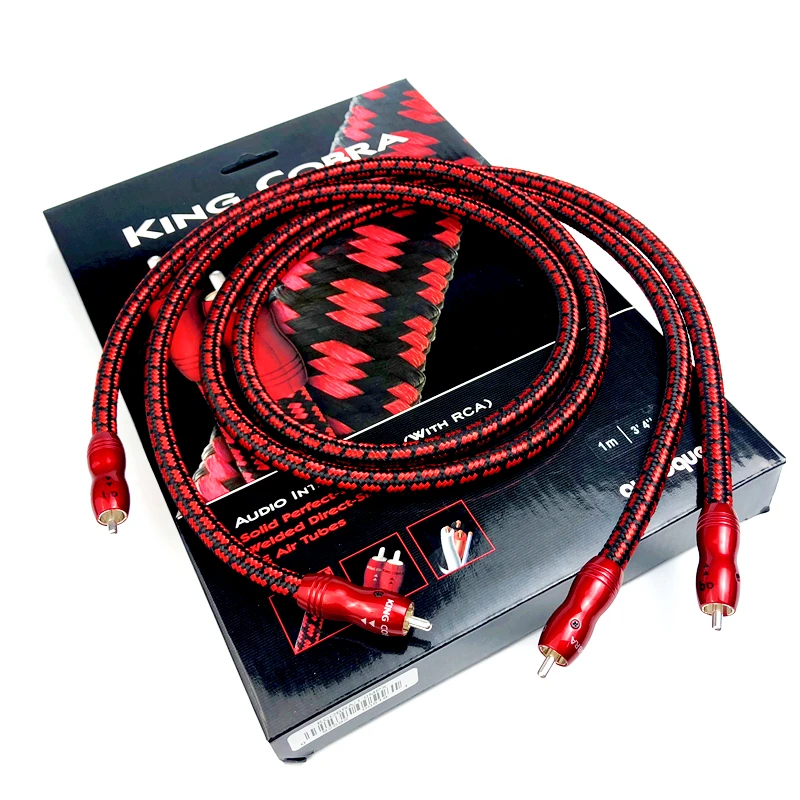 Кабель для аудиосигнала King Cobra PSC + (идеально покрытый медь ) RCA HiFi (с коробкой) |
