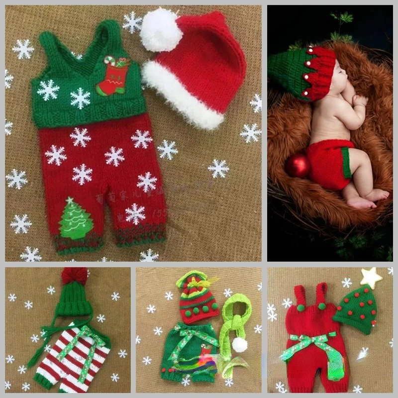 Фотореквизит для новорожденных Рождественская Детская одежда Санта-Клаус Костюм для маленьких мальчиков и девочек Одежда для новорожденных