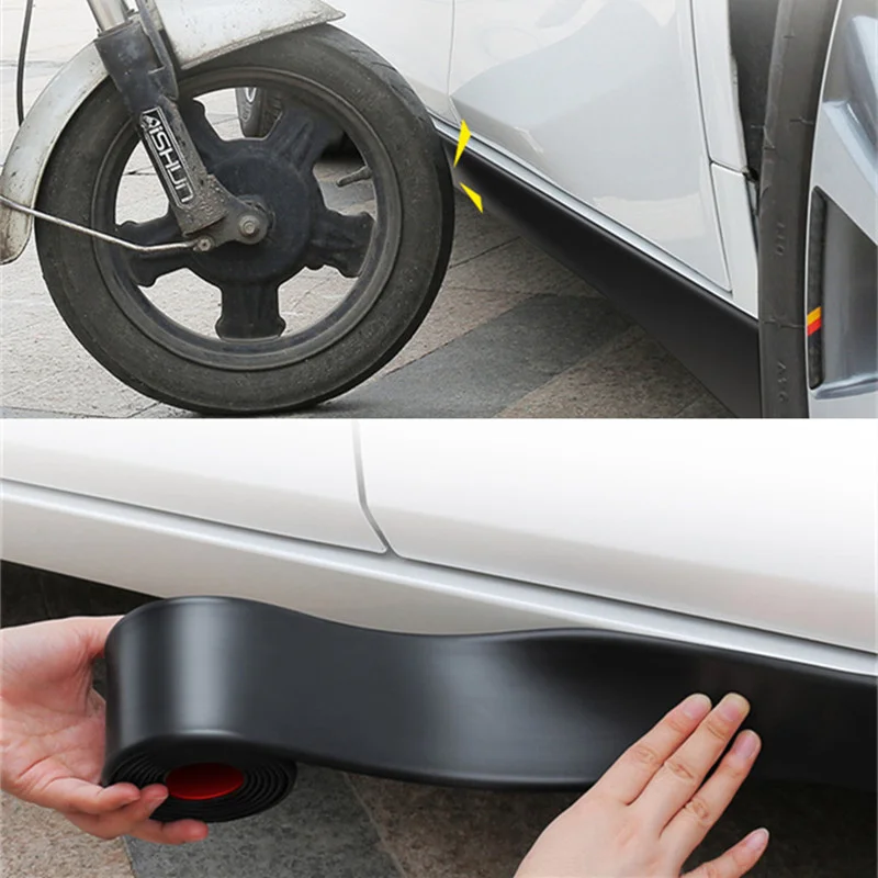 

Universal Car Door Protector Full Black /white Body Side Skirt Anti-scratch Anti-collision Rubber Protection Strip Car Sticker