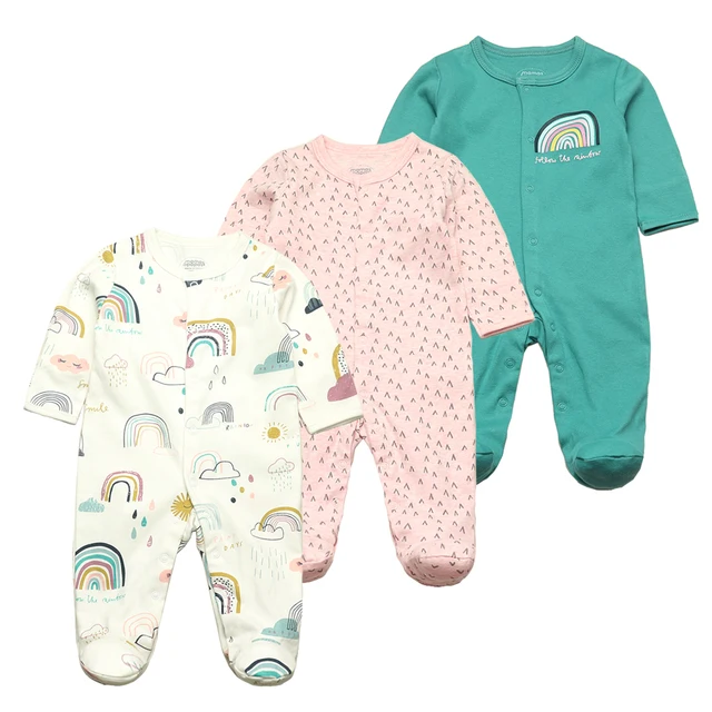3 Pcs/Lot Newborn Jumpsuit Baby Rompers Long Sleeve Infant Clothing Cotton Baby Boys Girls Clothes 0-12Months Ropa Bebe 2