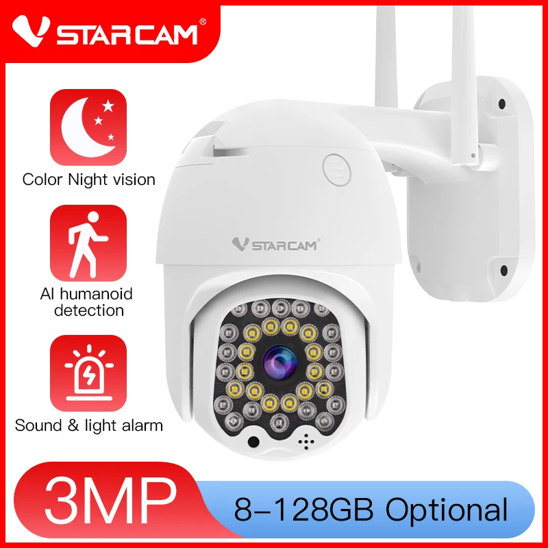 

3MP Wifi PTZ Camera Outdoor 1080P Speed Dome AI Human Detect Surveillance Night Vision CCTV Alarm Two Way Audio Security IP Cam