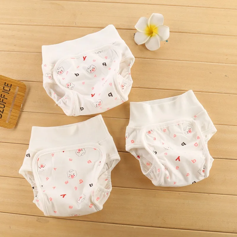 

1Pc Reusable Newborn Baby Cloth Diaper Cover Washable Nappies Carton Cats Green Nappy Waterproof Pocket Diapers Suit for3-10kg
