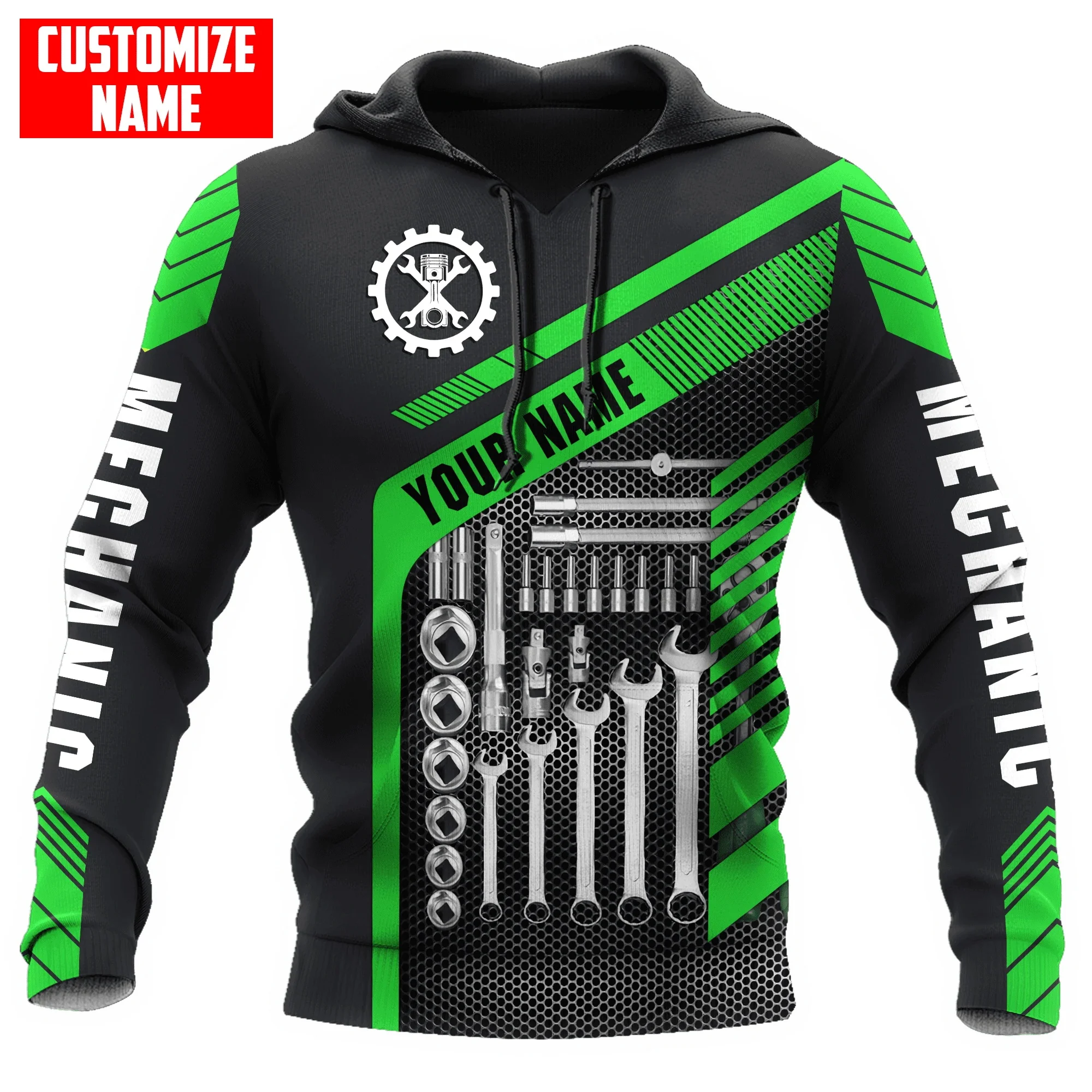 

Hoodies For Men 3D Skull Harajuku Custom Name Print New in Sweatshirts Funny Maintenance Worker Uniform Fashion Oversized Hoodie