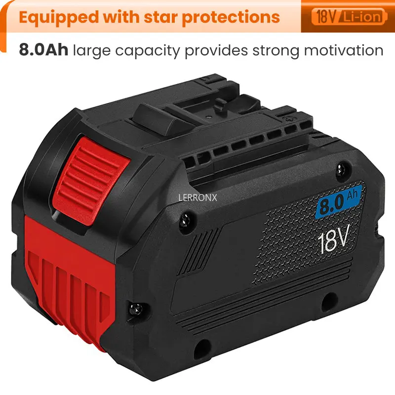 

18V 8000mAh Li-ion Rechargeable Battery for Bosch PorCore BAT609 BAT610G BAT618G BAT620 BAT622 GSR18V-LI Using 21700 Cells