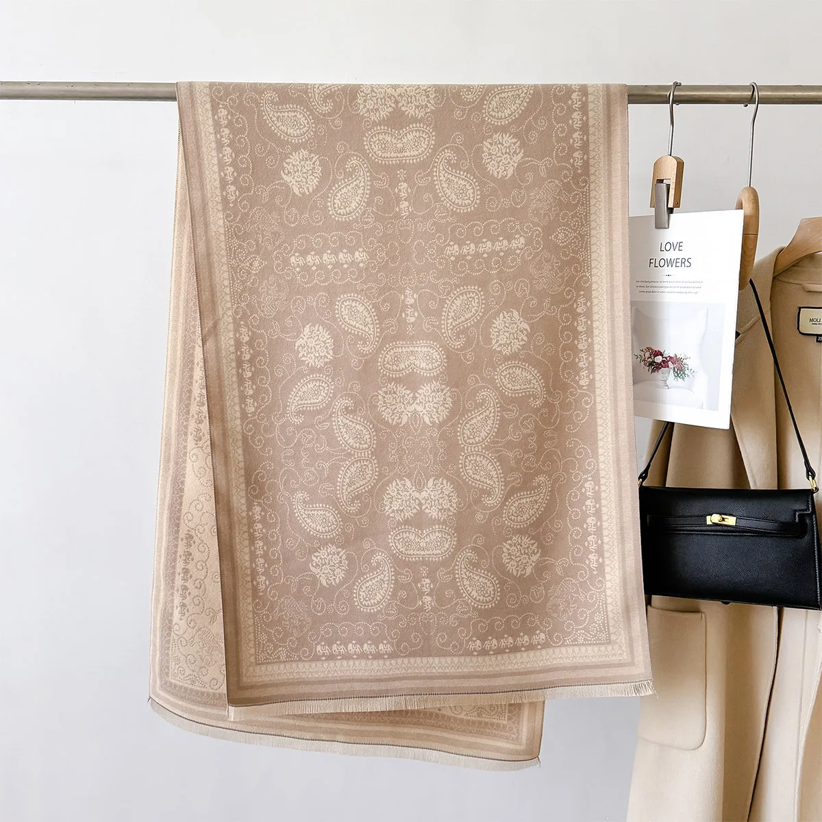 Новая зимняя шаль шарфы накидка 2024 дизайнерский кашемировый шарф женский теплый