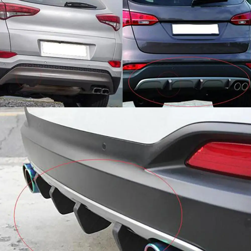 

4Pcs Auto Car Rear Bumper Diffuser Scratch Protector Cover Molding Trim Spoiler
