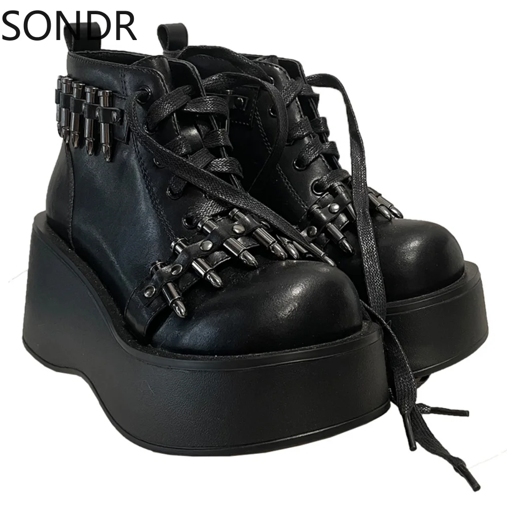 

Женская металлическая цепочка в стиле "Лолита", Готическая заклепка, блестящая женская обувь в японском стиле, темная пряжка для ремня на платформе