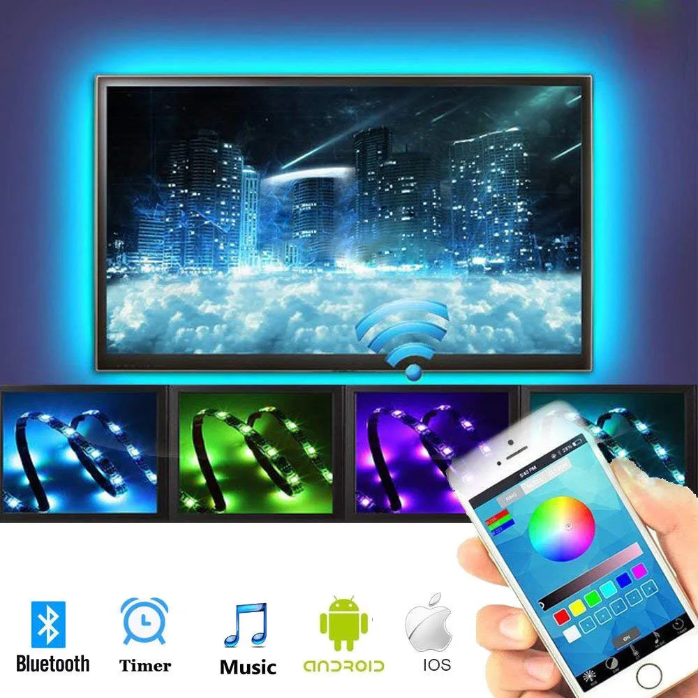 

Водонепроницаемая гибкая неоновая лампа RGB SMD5050 с поддержкой Wi-Fi и Bluetooth