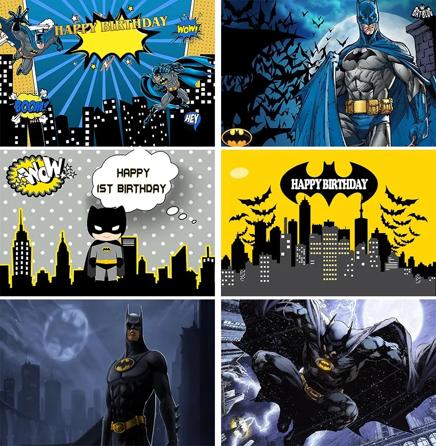 Черно-белый фон Бэтмен на день рождения для мальчика Uperhero будущей мамы баннер